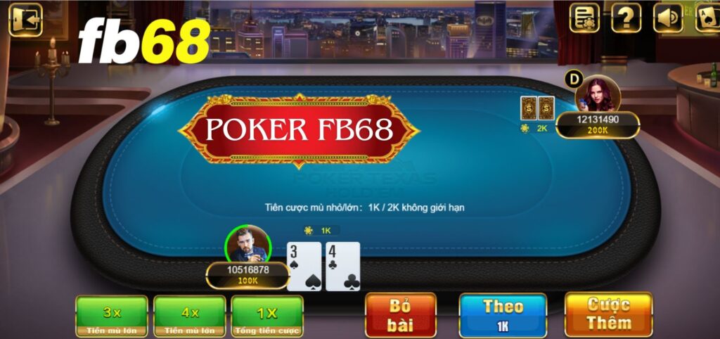 Thông tin về game bài Poker tại nhà cái FB68